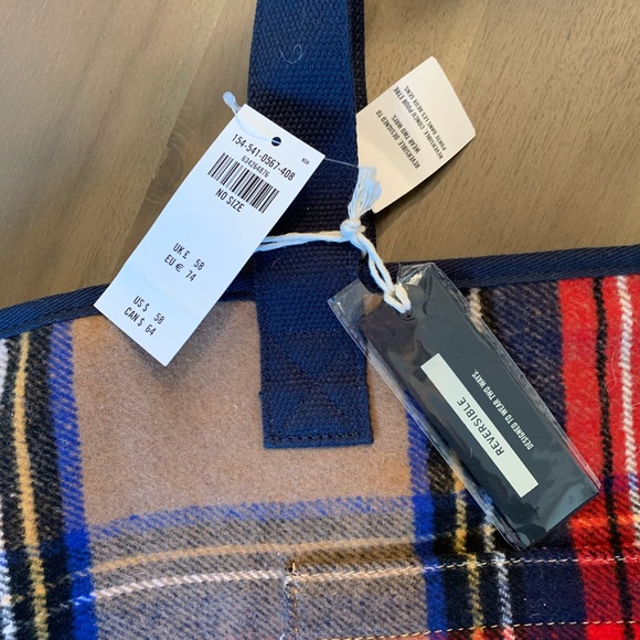 New A&F large reversible bag plaid and purple - Picture 2 of 5
